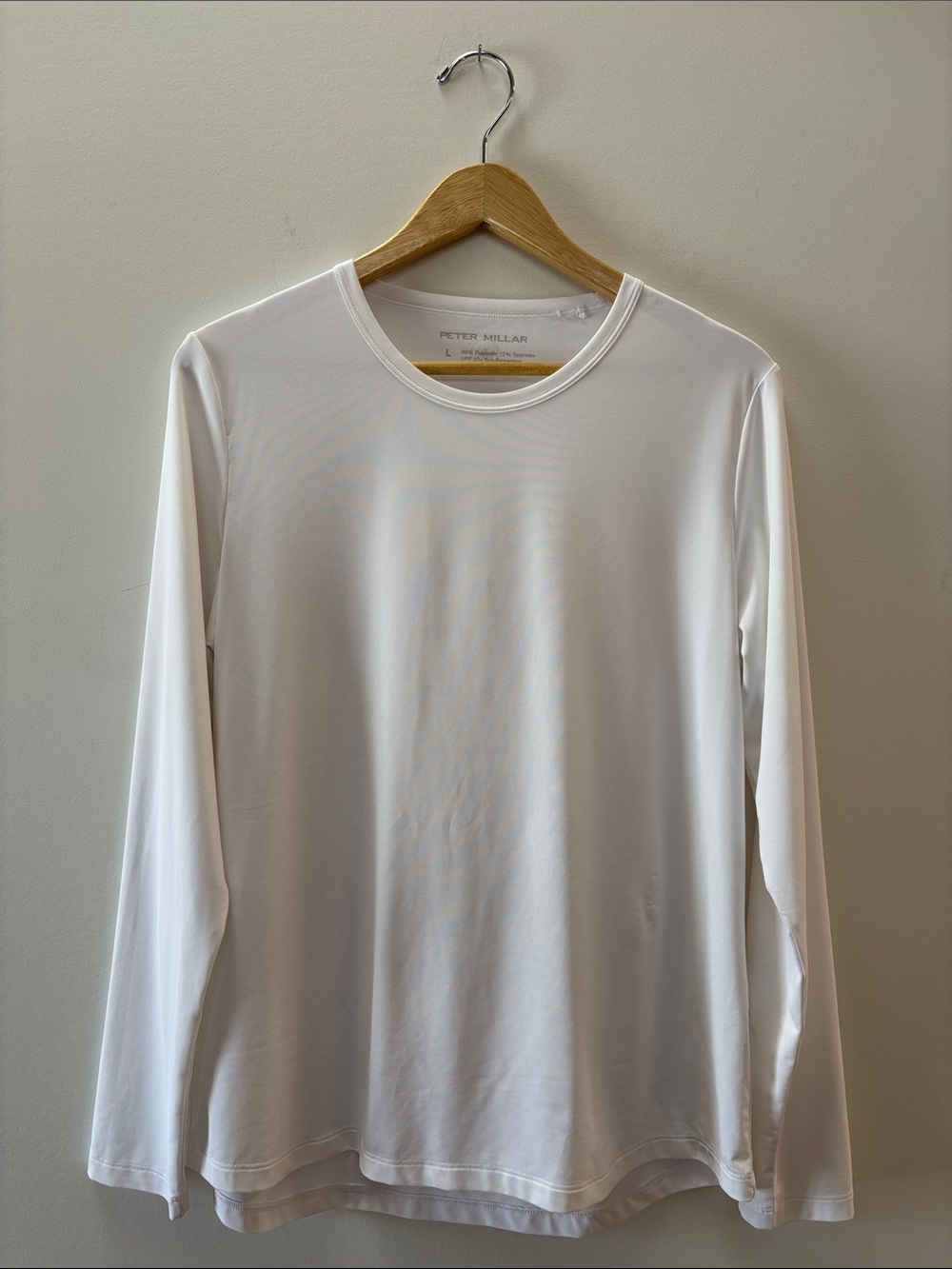 Peter Millar White Long Sleeve sun shirt Performance Crew